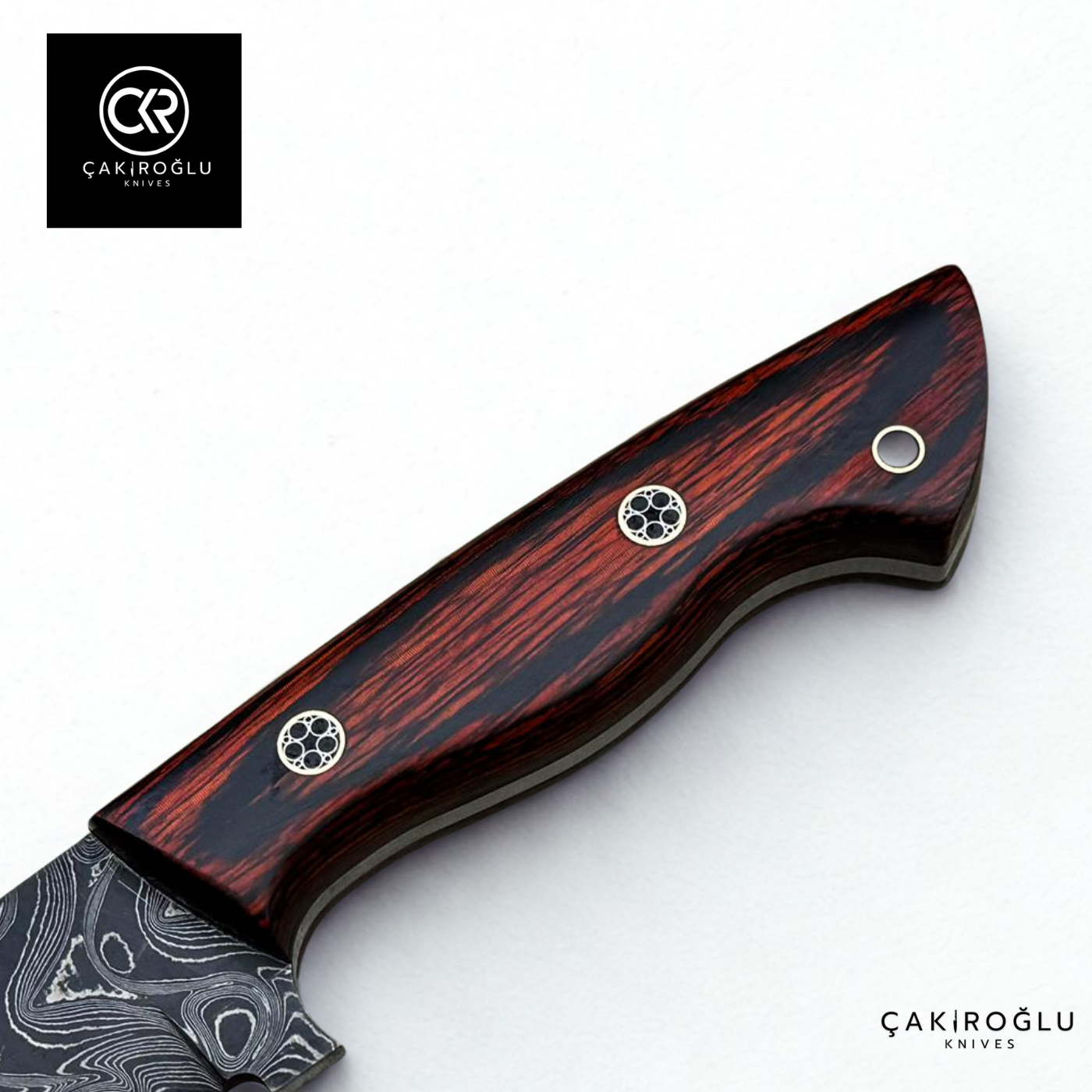 Handcrafted Custom-made Damascus Steel & Cocobolo Wood Handle Tanto Model Hunting Knife