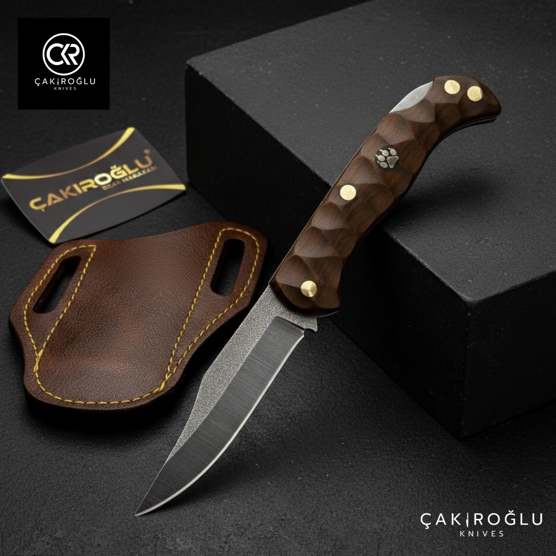 Göxon Series - Handmade N690 Steel Pocket Folding Knife - Walnut Handle