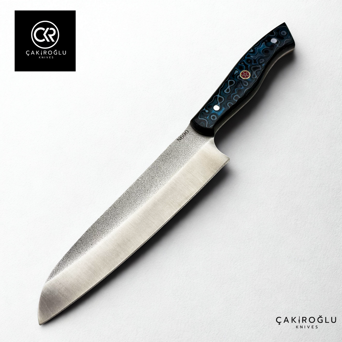 Santoku Model Handcrafted Chef Knife - Böhler N690 Steel & G-carta Handle