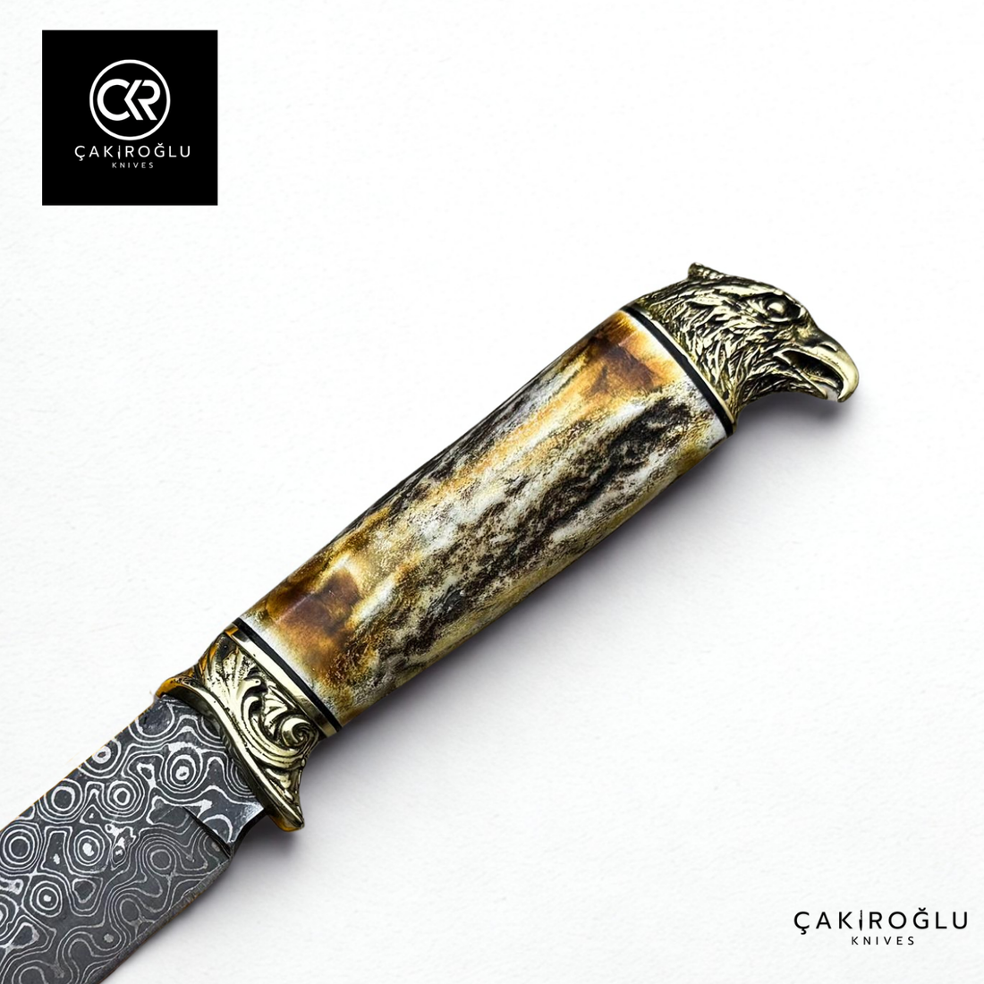 Eagle Spirit - Handcrafted Custom-made Damascus Steel Colletible Hunting Knife