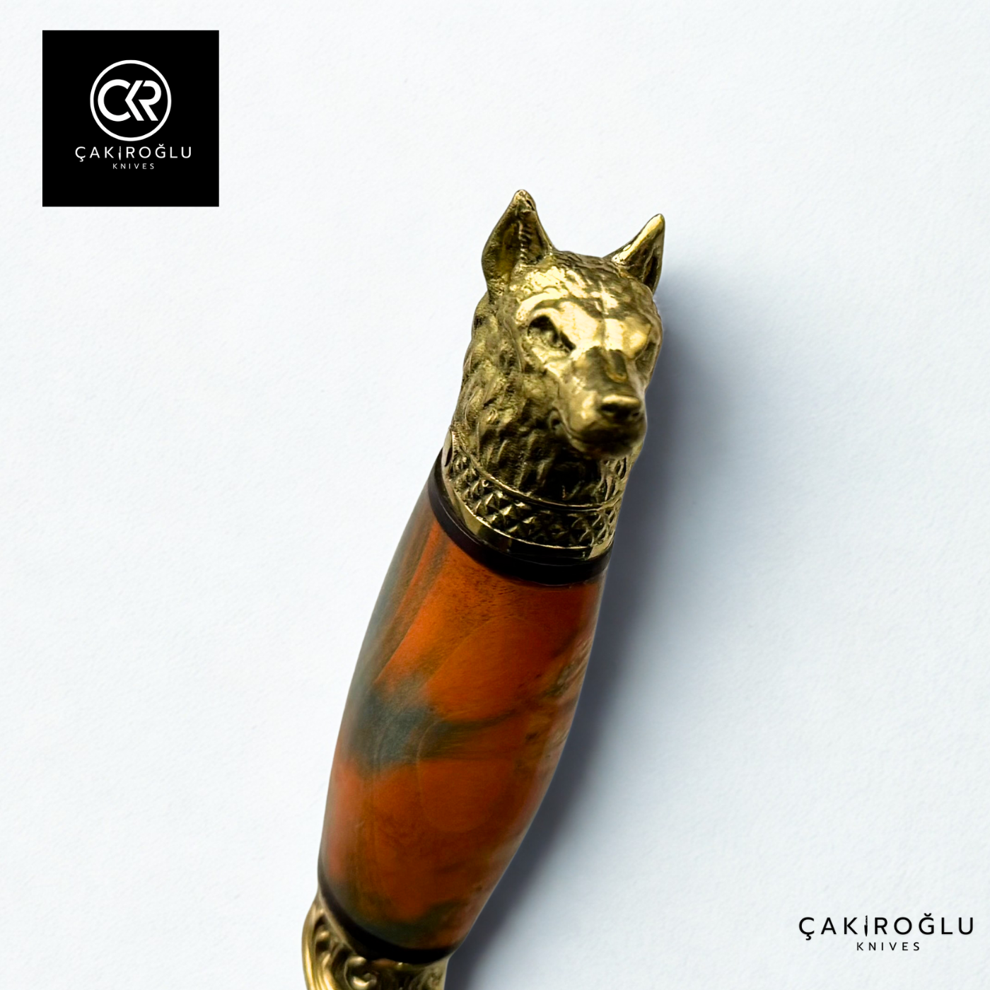 Wolf Spirit - Gold Embroidered Collectible Hunting Knife