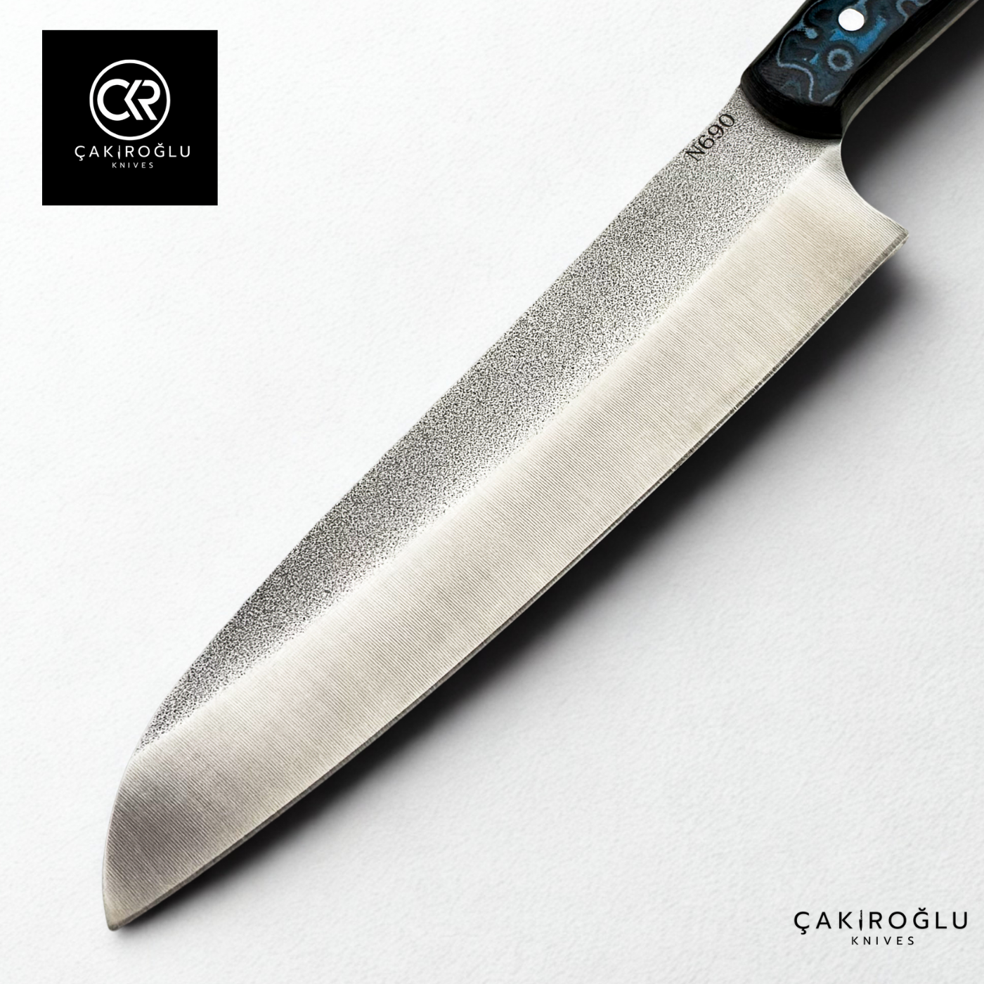 Santoku Model Handcrafted Chef Knife - Böhler N690 Steel & G-carta Handle