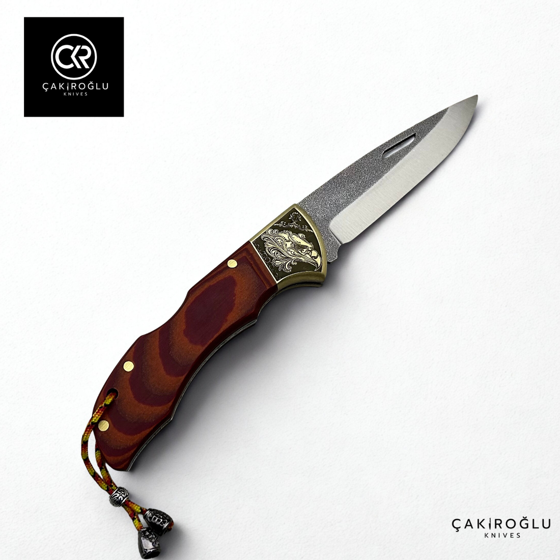 Showy Elite Micarta Version Handcrafted Custom Folding Knife - Böhler N690 Steel & Engraved Brass Handle