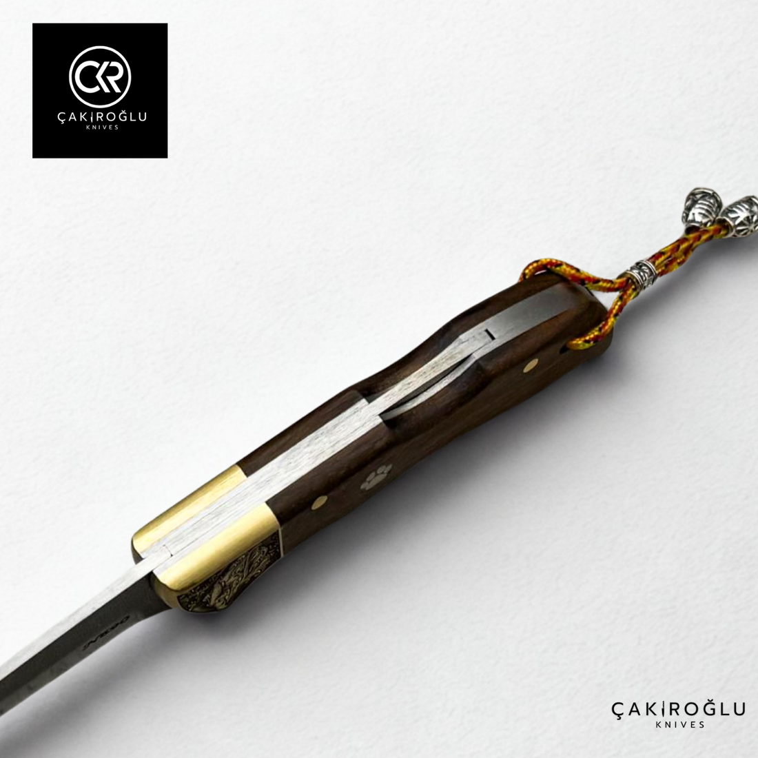 Showy Elite Medium Size Handcrafted Custom Folding Knife - N690 Böhler Steel & Engraved Brass Apron