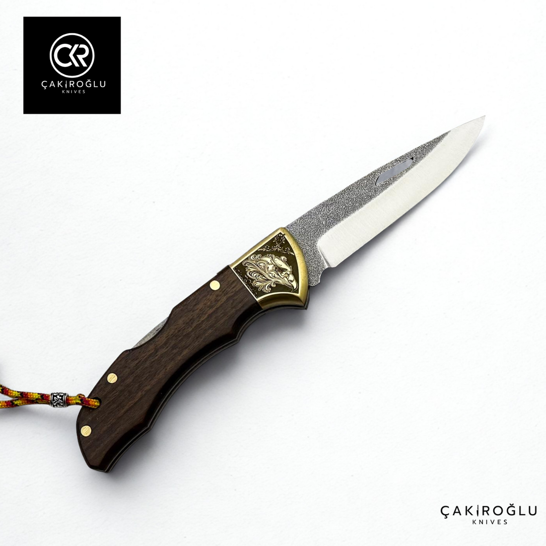 Showy Elite Medium Size Handcrafted Custom Folding Knife - N690 Böhler Steel & Engraved Brass Apron