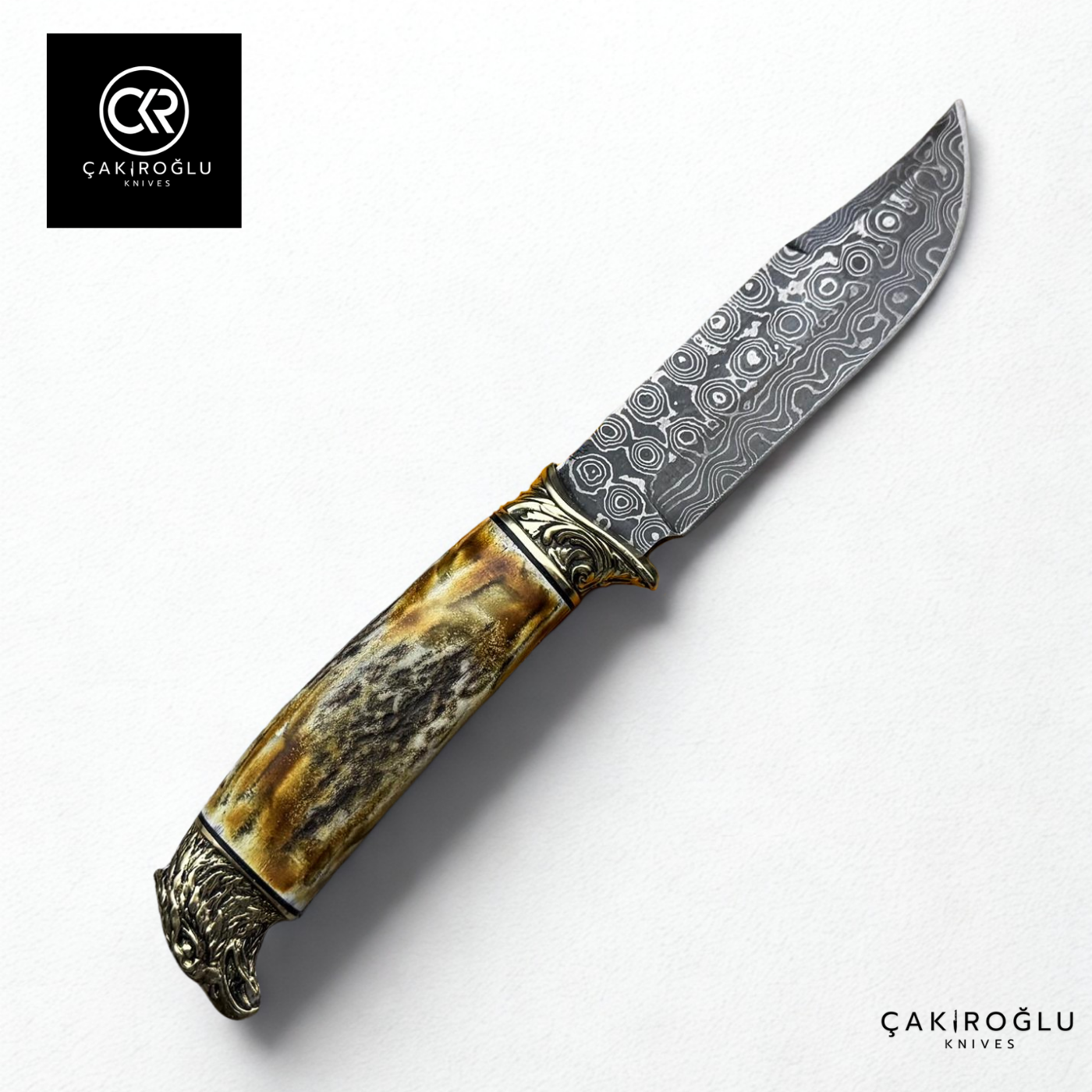 Eagle Spirit - Handcrafted Custom-made Damascus Steel Colletible Hunting Knife