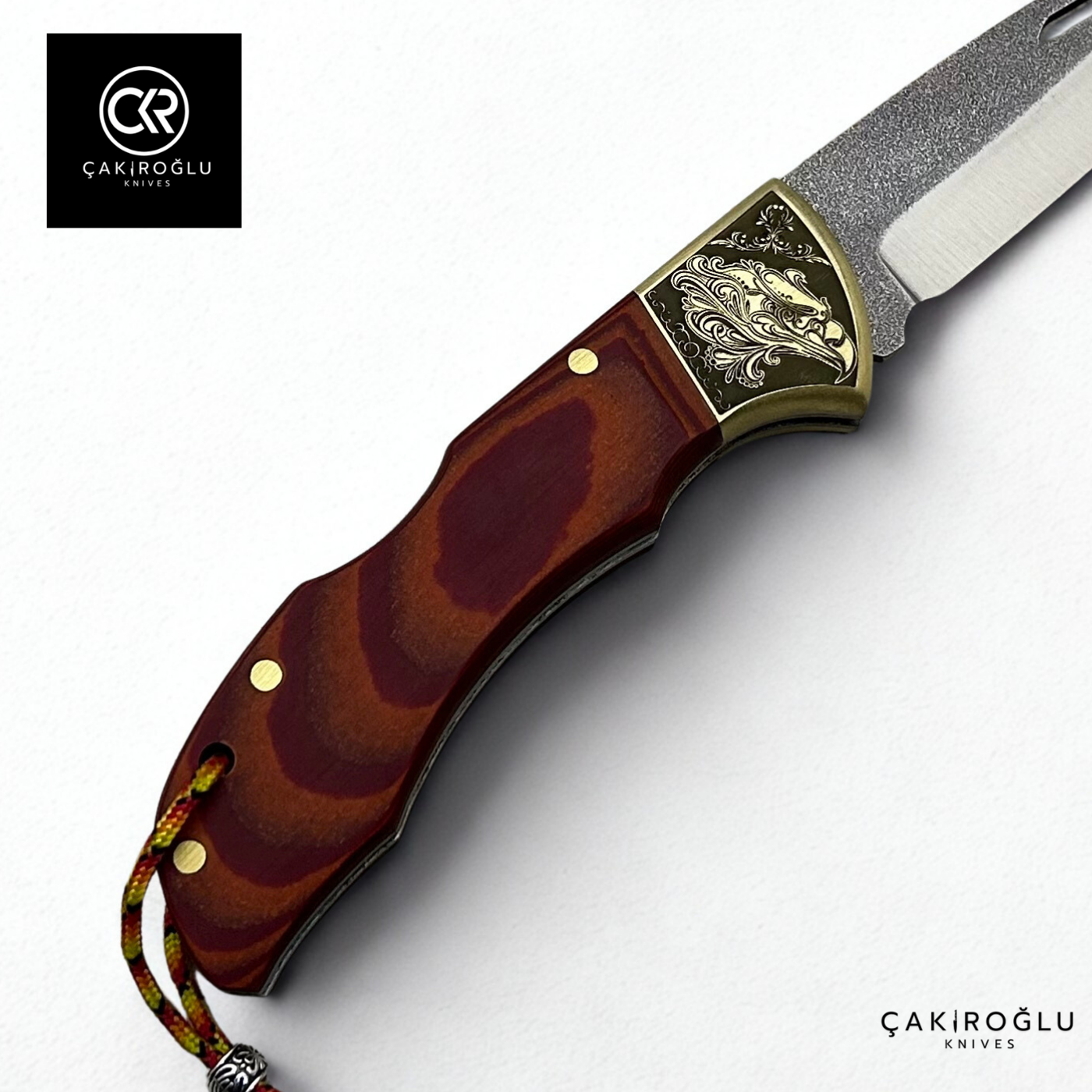 Showy Elite Micarta Version Handcrafted Custom Folding Knife - Böhler N690 Steel & Engraved Brass Handle