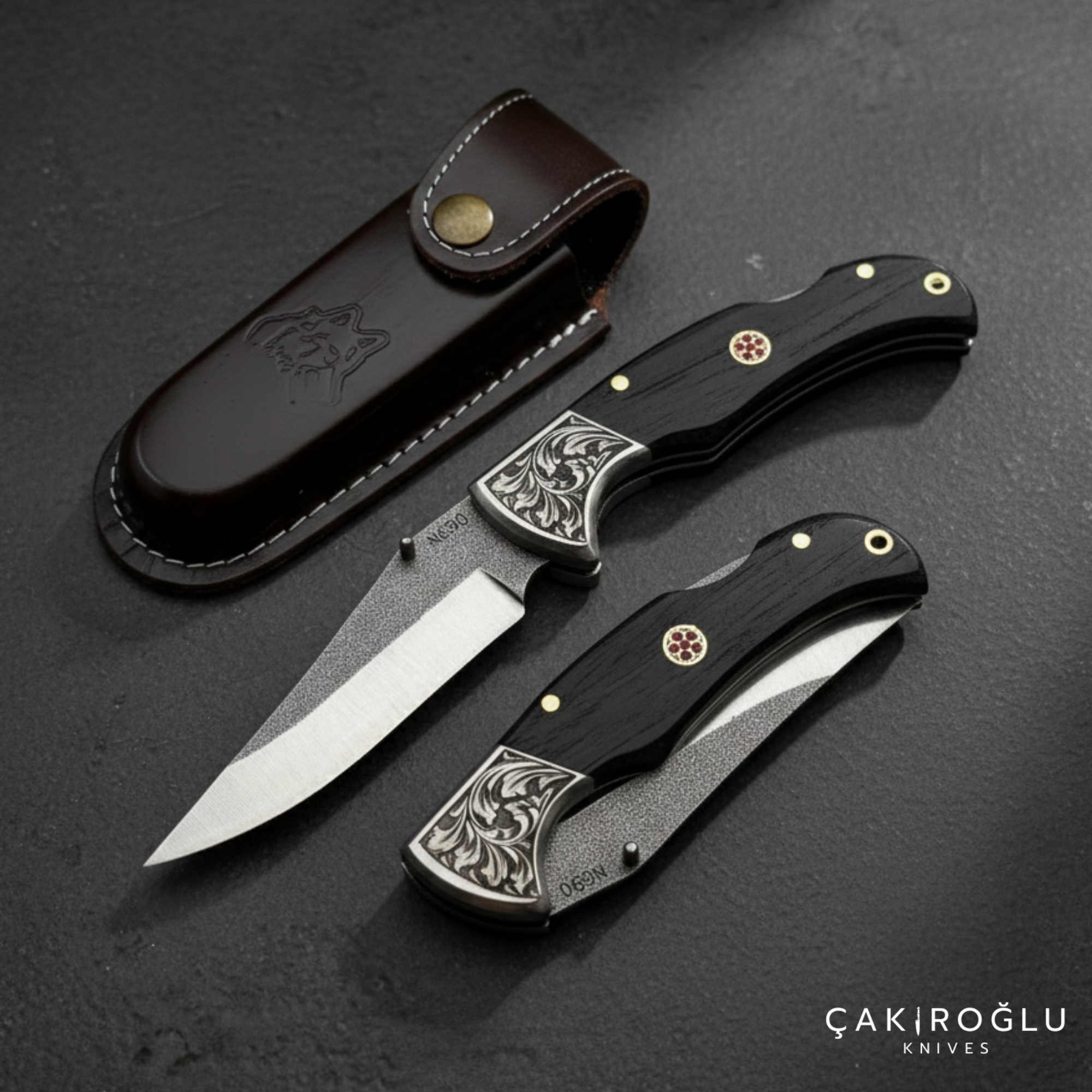 Folding Pocket Knife N690 Steel Handmade EDC Wenge Handle