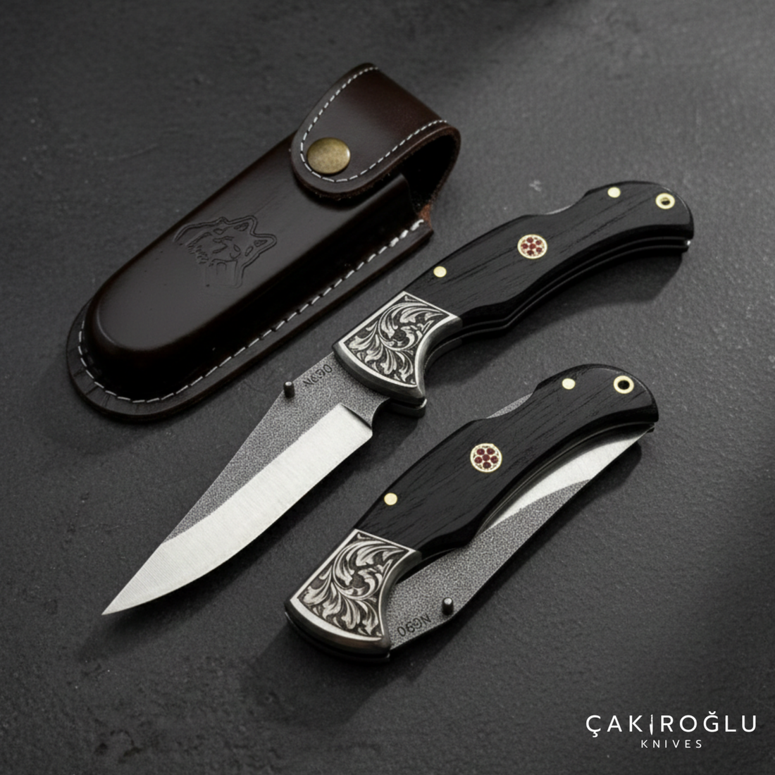Folding Pocket Knife N690 Steel Handmade EDC Wenge Handle