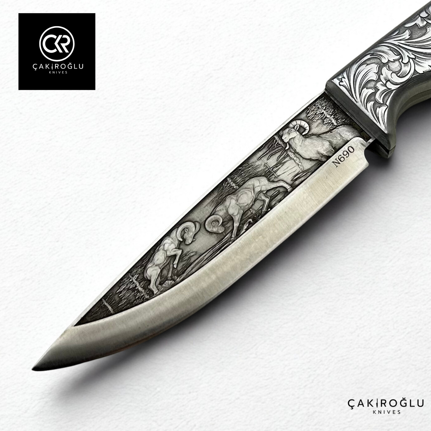 Custom-made Handcrafted 3d Engraved Collection Knife - Engraved Handle