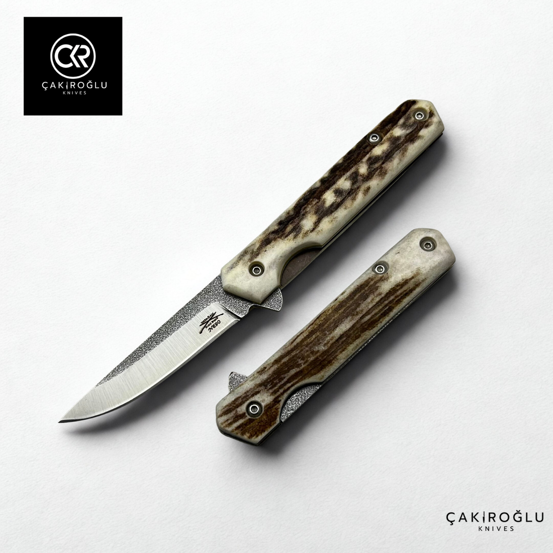 116 Gentleman V2 - Handcrafted N690 Böhler Steel Folding Knife with Deer Antler Handle