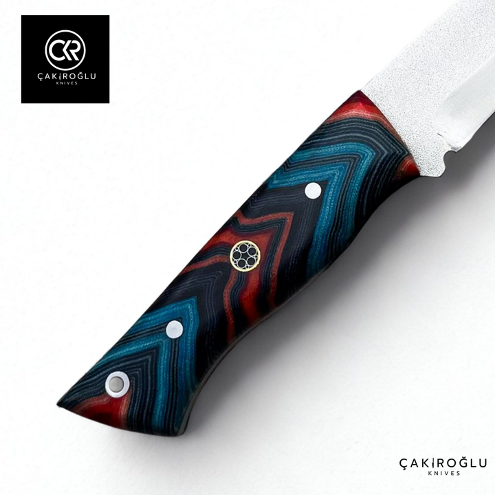 Handcrafted Custom-made Böhler N690 Steel & Stabilized Handle Tanto Model Hunting Knife