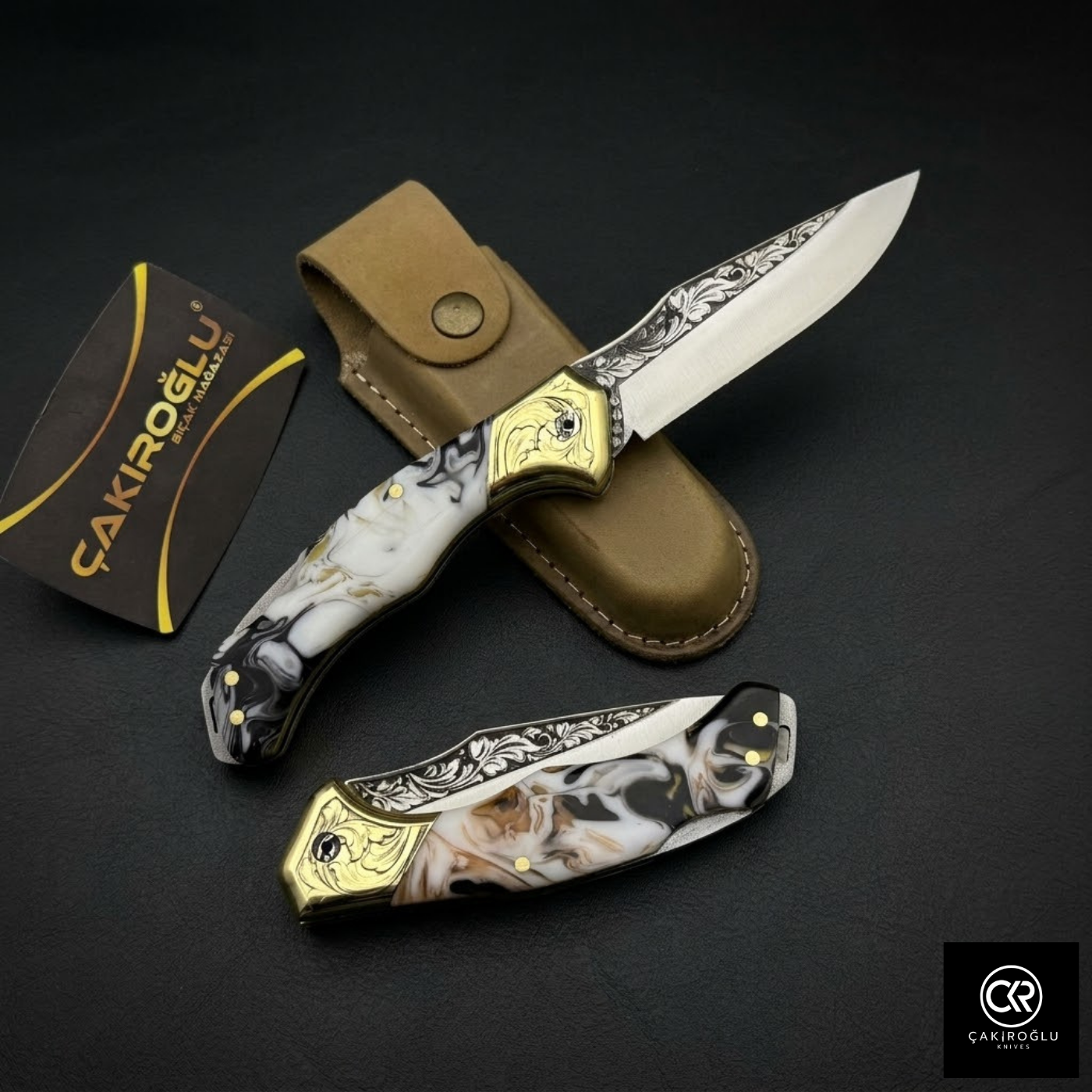 Handmade Folding Knife - Engraved Böhler N690 Steel
