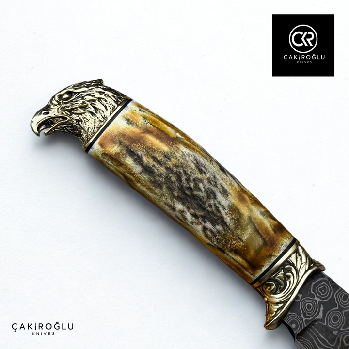 Eagle Spirit - Handcrafted Custom-made Damascus Steel Colletible Hunting Knife