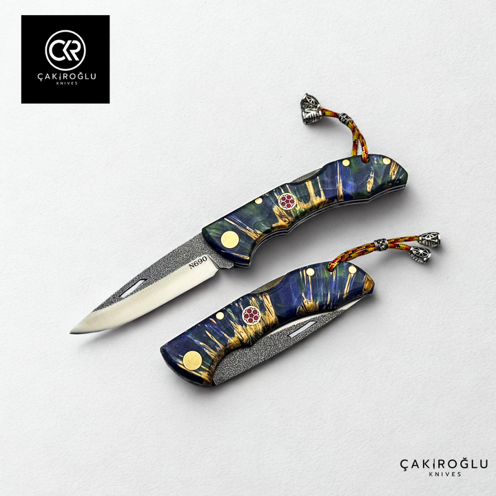 Showy Series Small Size Handcrafted Folding Knife - N690 Böhler Steel