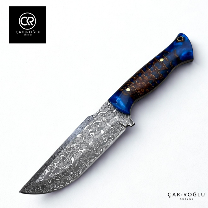 327 Mountaineer Pine Cone - Limited Edition Handcrafted Custom-made Damascus Knife