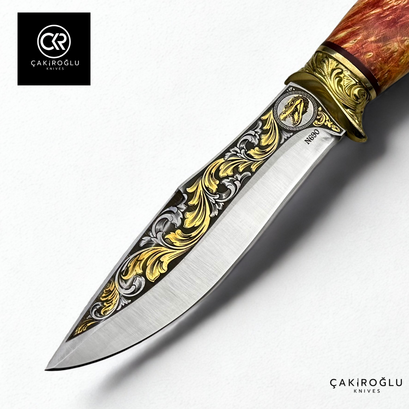 Crocodile Spirit - Gold Embroidered Collectible Hunting Knife