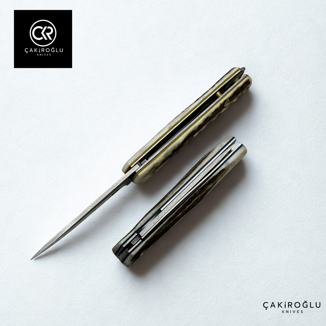 116 Gentleman V2 - Handcrafted N690 Böhler Steel Folding Knife with Deer Antler Handle