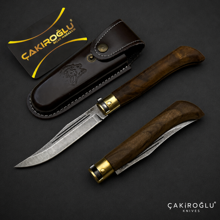 Handmade N690 Steel Custom Folding Pocket Knife - Edc Walnut Handle