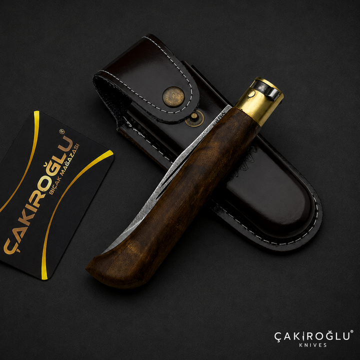 Handmade N690 Steel Custom Folding Pocket Knife - Edc Walnut Handle