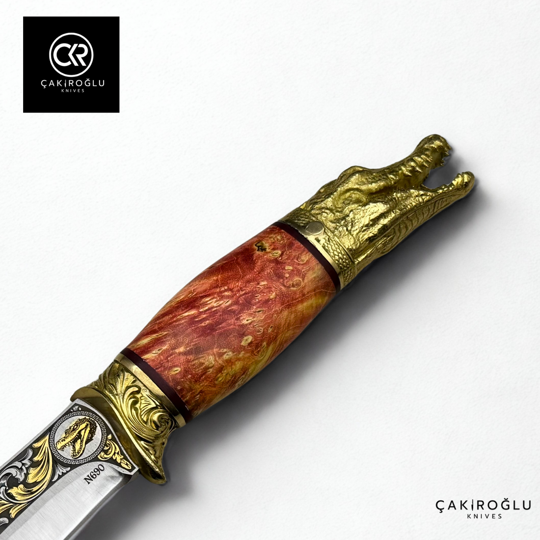 Crocodile Spirit - Gold Embroidered Collectible Hunting Knife