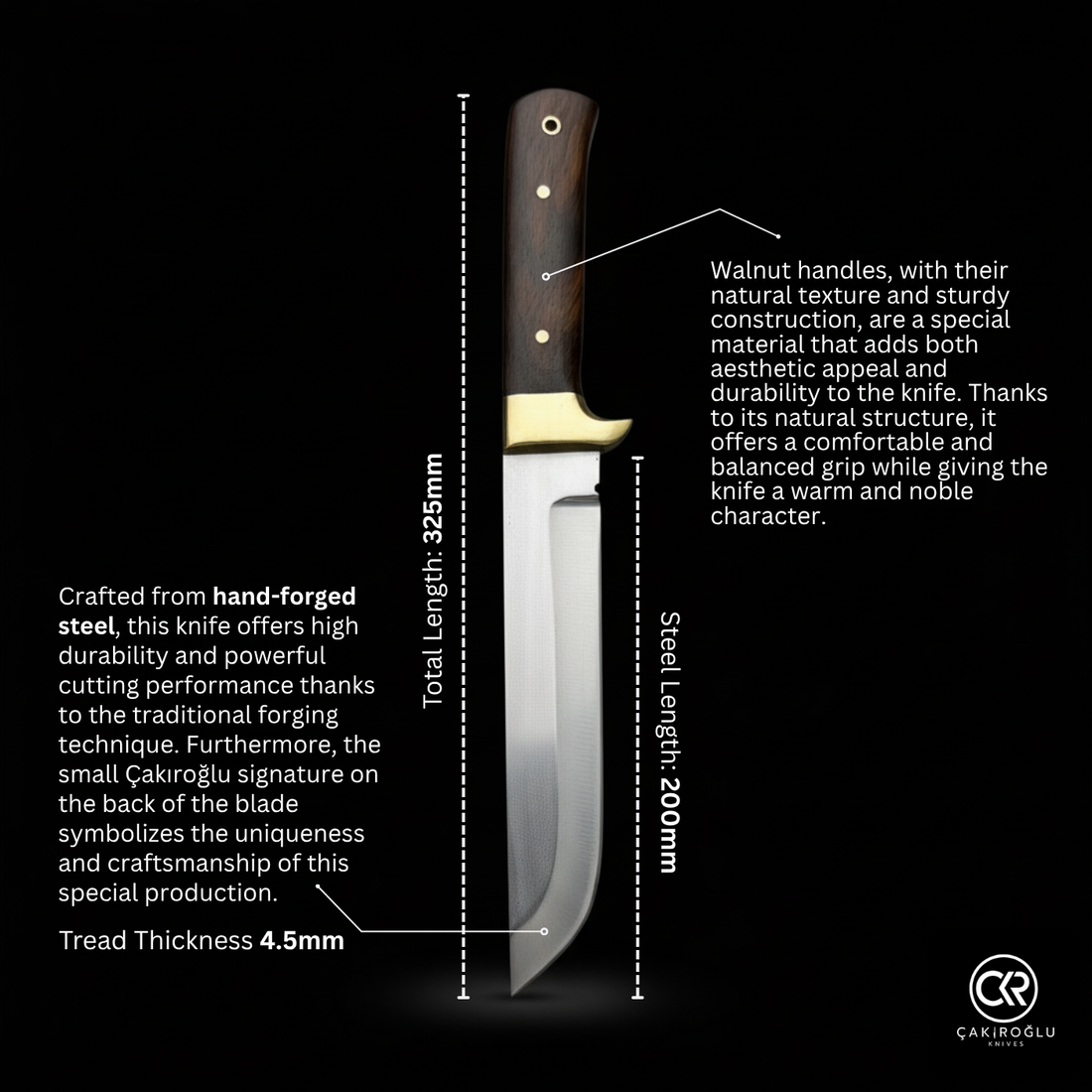 Çakıroğlu Tanto - Completely Original Hand-Forged Custom Hunting Knife