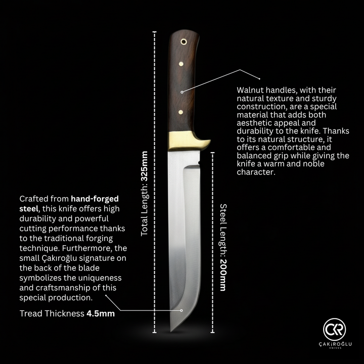 Çakıroğlu Tanto - Completely Original Hand-Forged Custom Hunting Knife