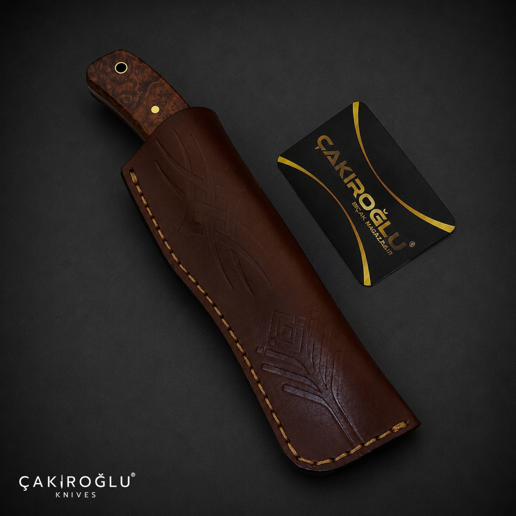 Damascus Steel Custom Hunting Knife - Handmade Bushcraft