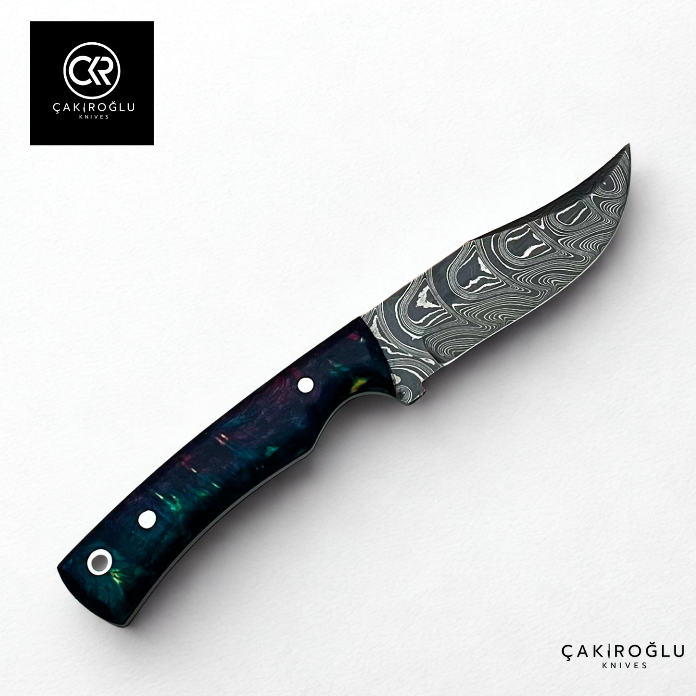 Handcrafted Custom-made Damascus Steel & Stabilized Handle Hunting Knife