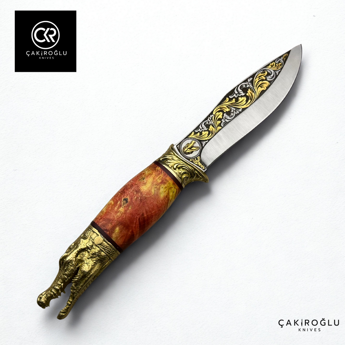 Crocodile Spirit - Gold Embroidered Collectible Hunting Knife