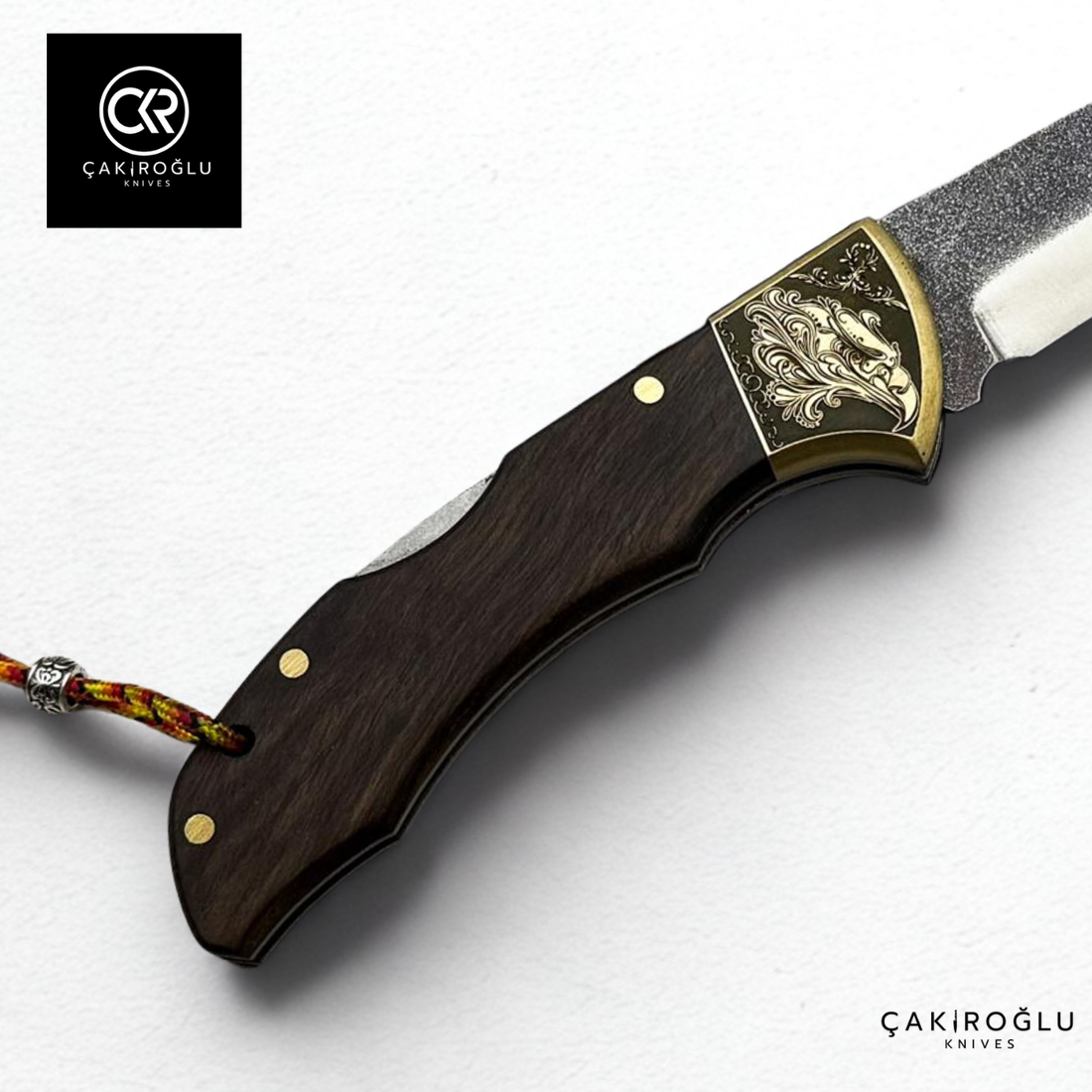 Showy Elite Large Size Handcrafted Custom Folding Knife - N690 Böhler Steel & Engraved Brass Apron