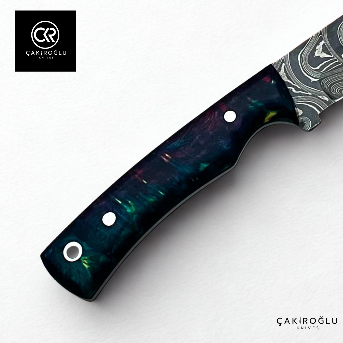 Handcrafted Custom-made Damascus Steel & Stabilized Handle Hunting Knife