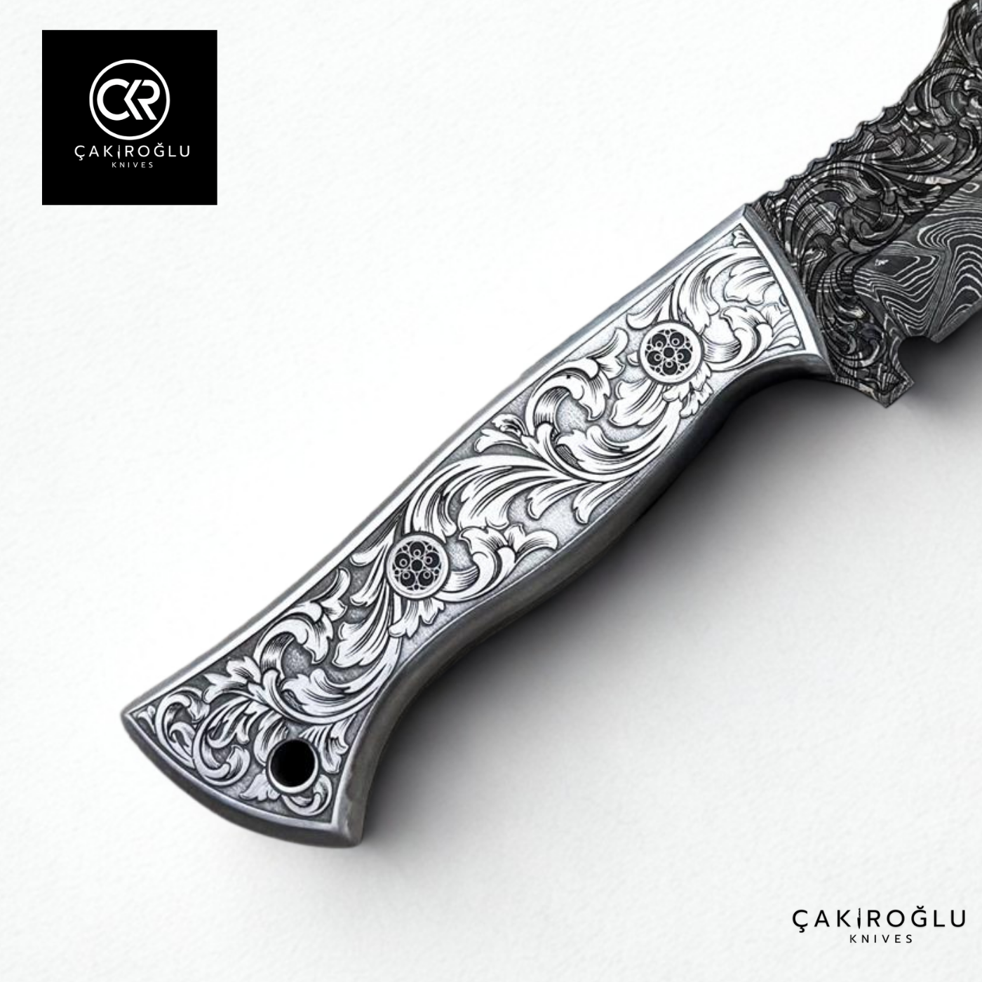 Limited Edition 2025 – Handcrafted Collectible Engraved Damascus Hunting Knife