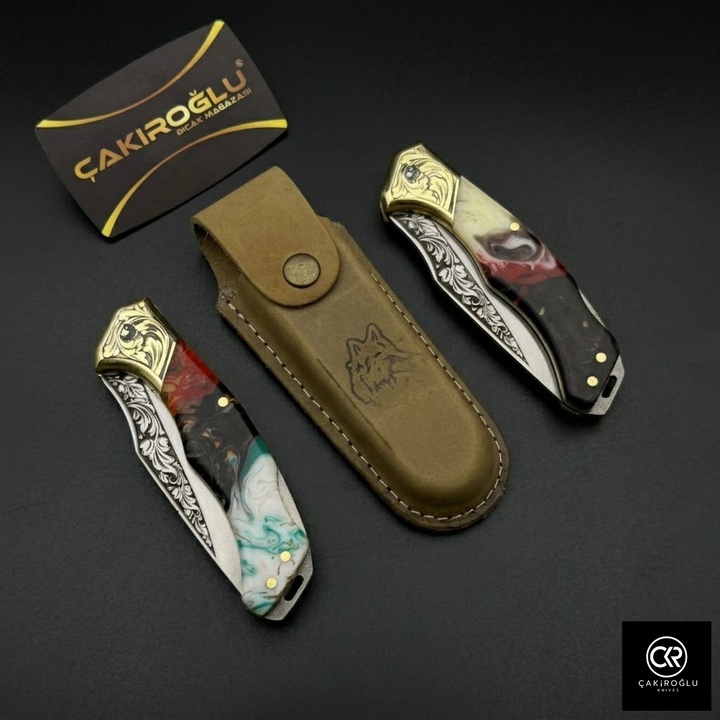 Handmade Folding Knife - Engraved Böhler N690 Steel