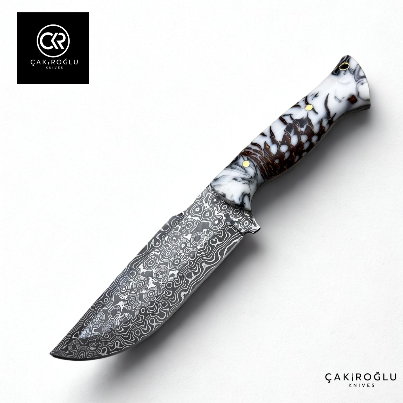 328 Mountaineer Pine Cone - Limited Edition Handcrafted Custom-made Damascus Knife