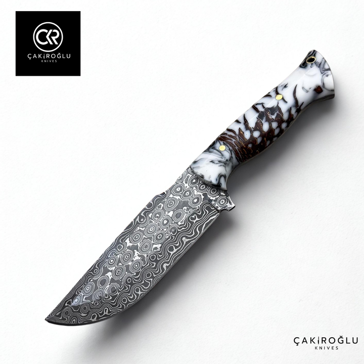 328 Mountaineer Pine Cone - Limited Edition Handcrafted Custom-made Damascus Knife