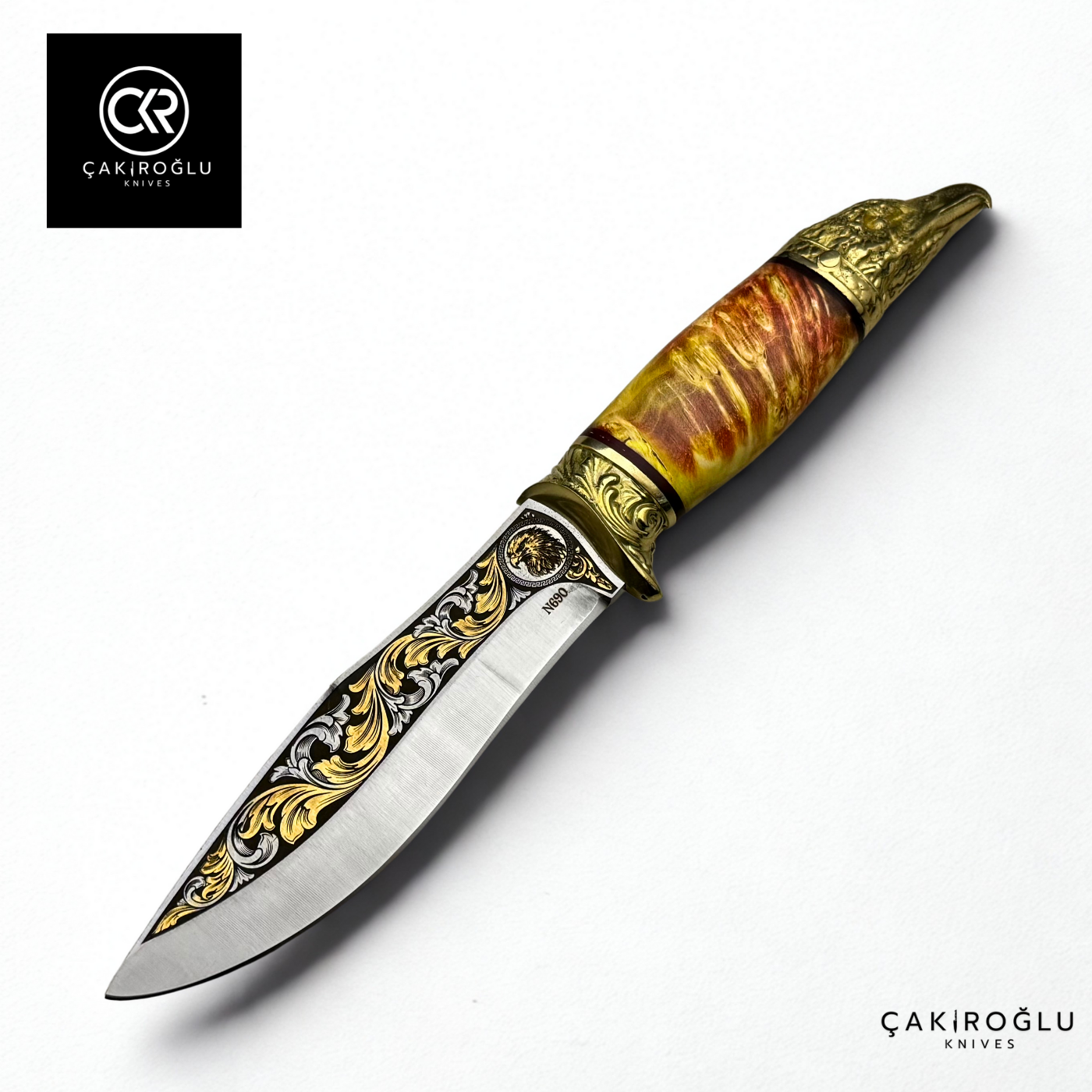 Eagle Spirit - Gold Embroidered Collectible Hunting Knife