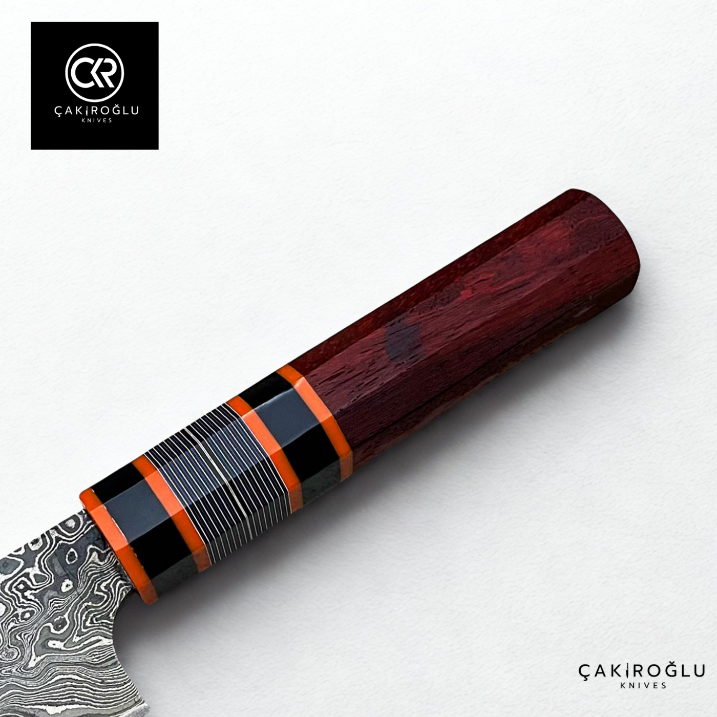 Handcrafted Professional Santoku Model Chef Knife with Damascus Steel