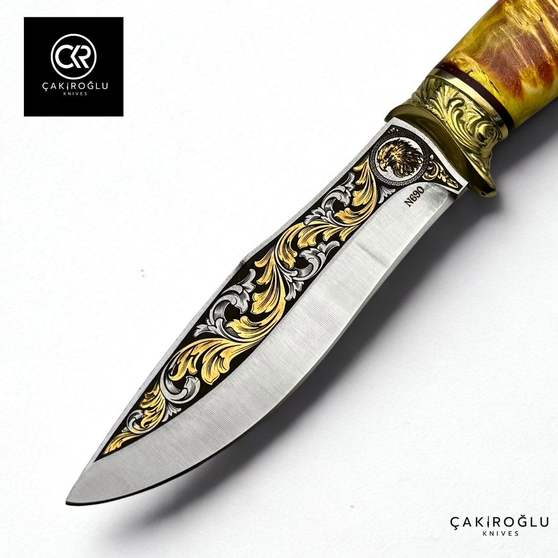 Eagle Spirit - Gold Embroidered Collectible Hunting Knife
