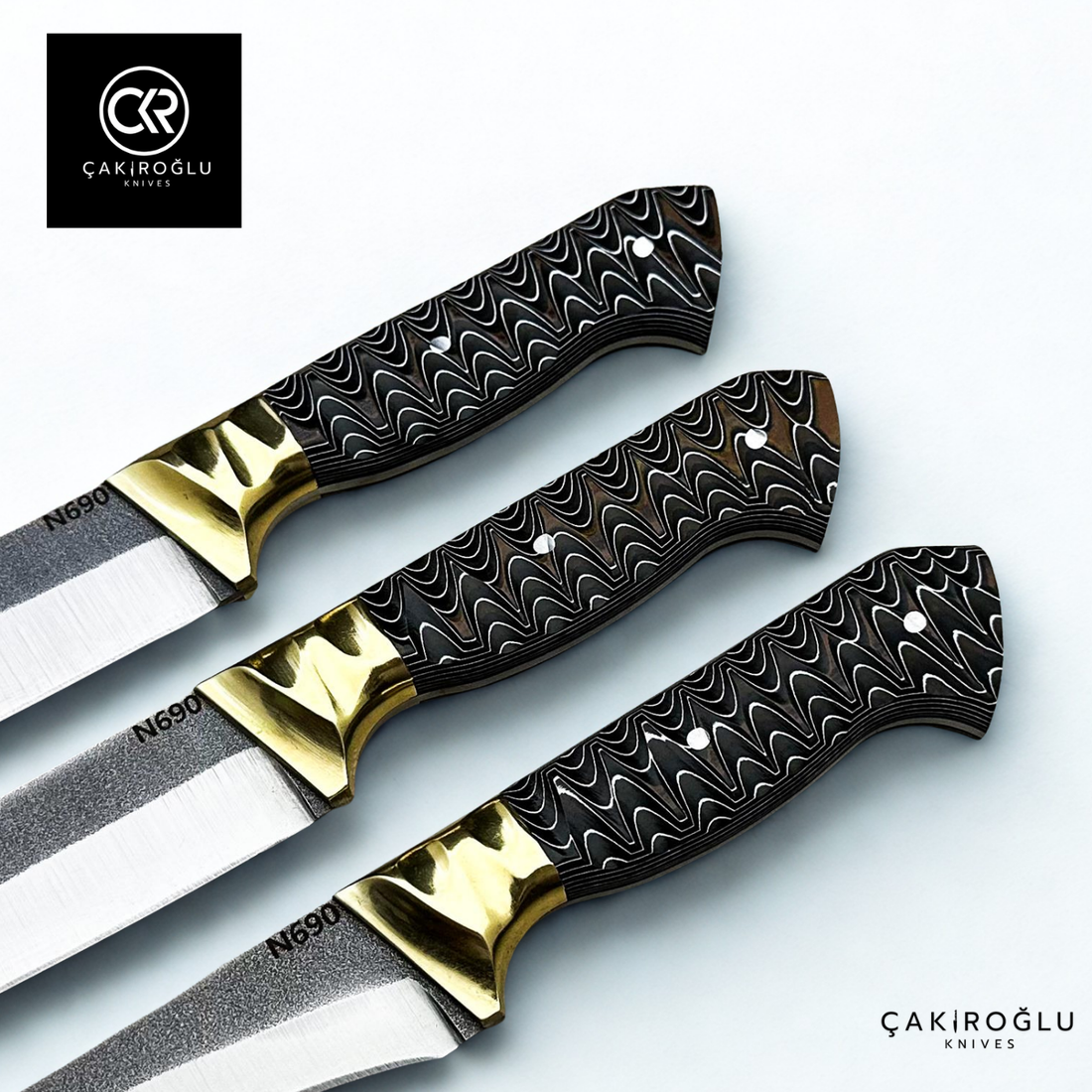 Handcrafted Custom-made VİP Premium 3-Piece Knife Set With Bag