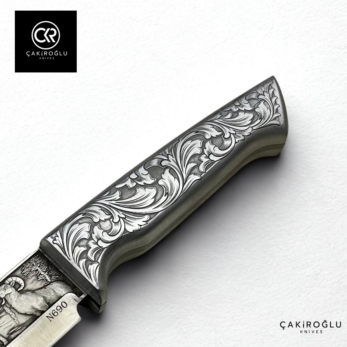 Custom-made Handcrafted 3d Engraved Collection Knife - Engraved Handle