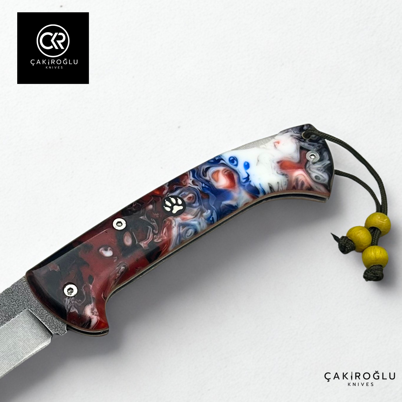 Göxon Altay - Epoxy Amber Handle Handcrafted Knife