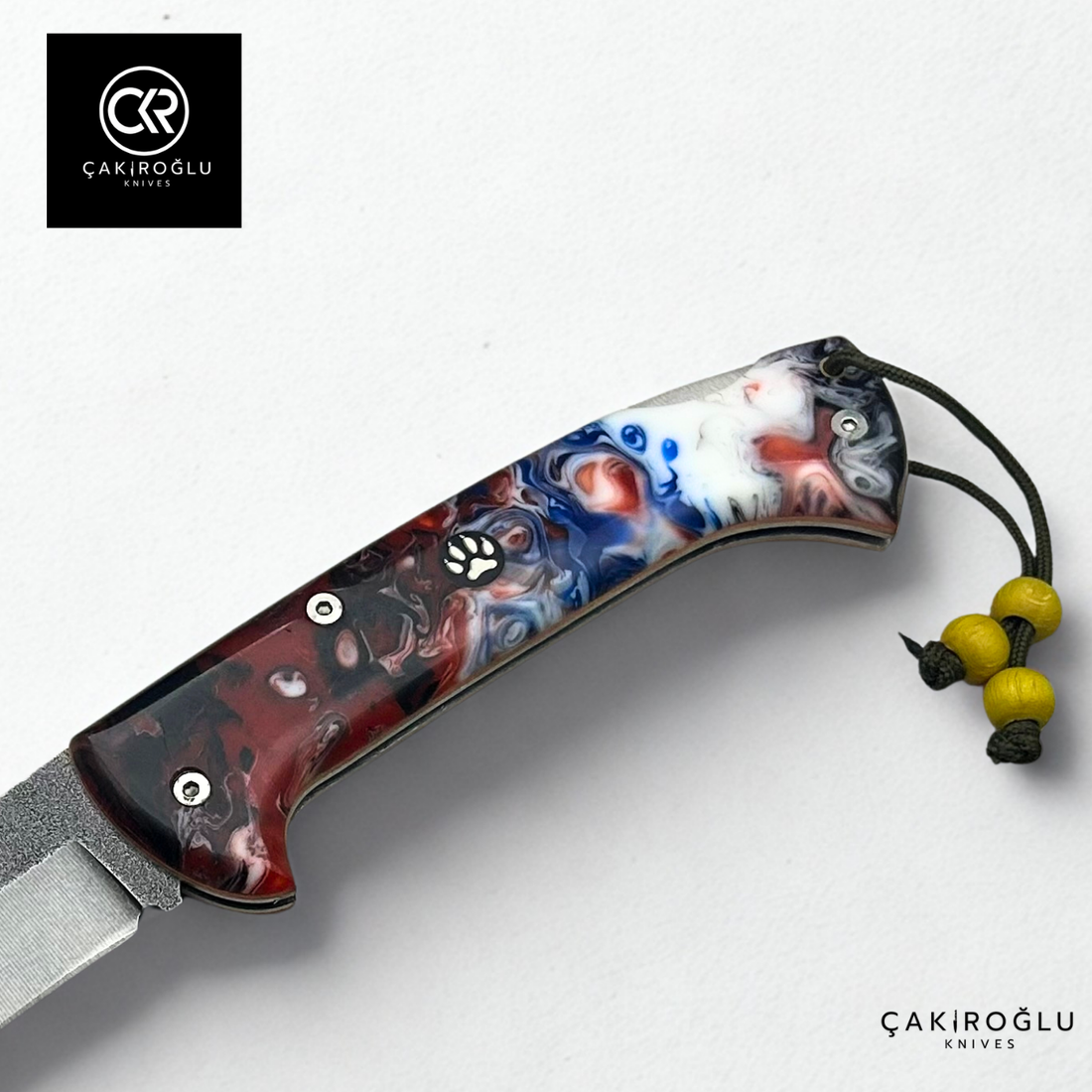 Göxon Altay - Epoxy Amber Handle Handcrafted Knife