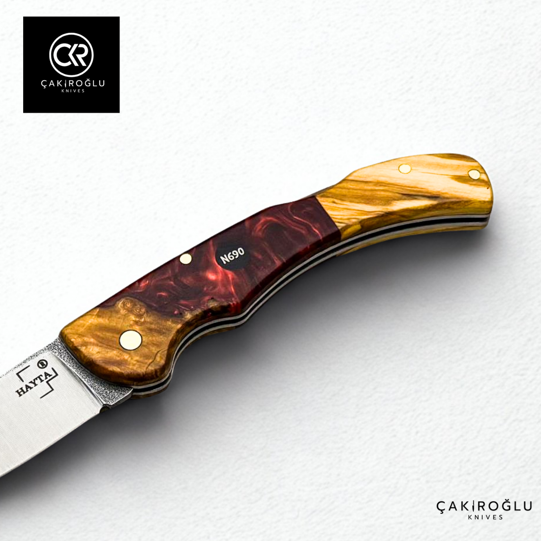 Hayta V1 Venetian Red Handcrafted Pocket Knife