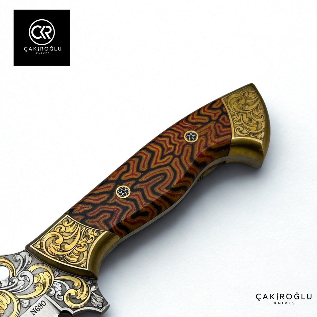 Royal Icons – Moon Star | Limited Collector's Edition N690 Knife with 24K Gold Engraving & G-carta Handle