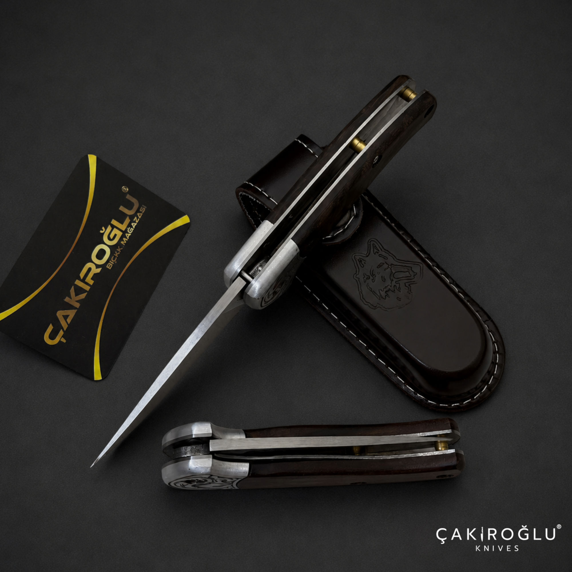 Handmade Custom Pocket Folding Knife with Sheath