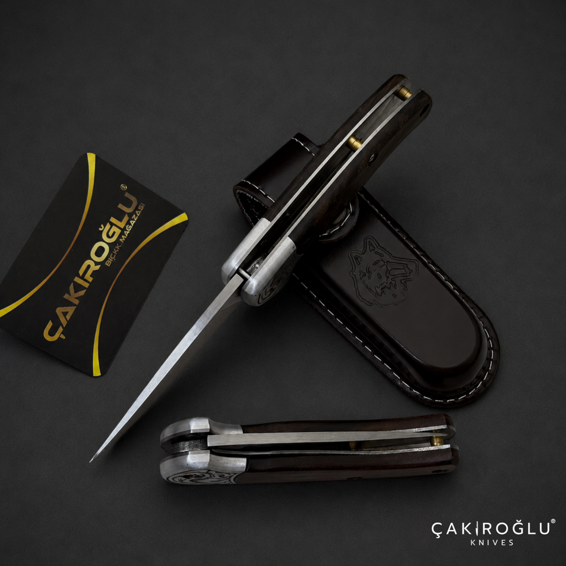 Handmade Custom Pocket Folding Knife with Sheath