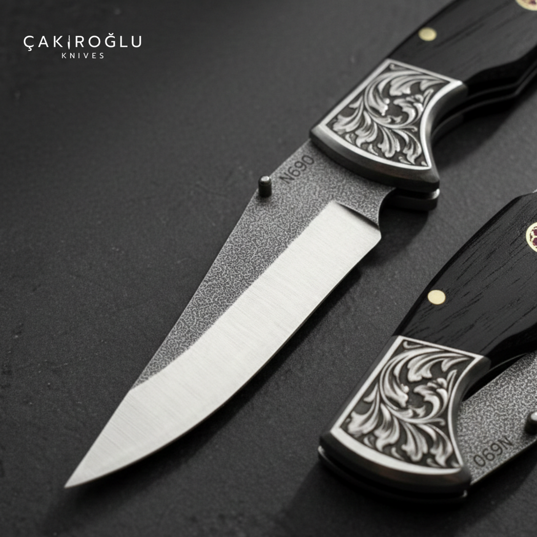 Folding Pocket Knife N690 Steel Handmade EDC Wenge Handle