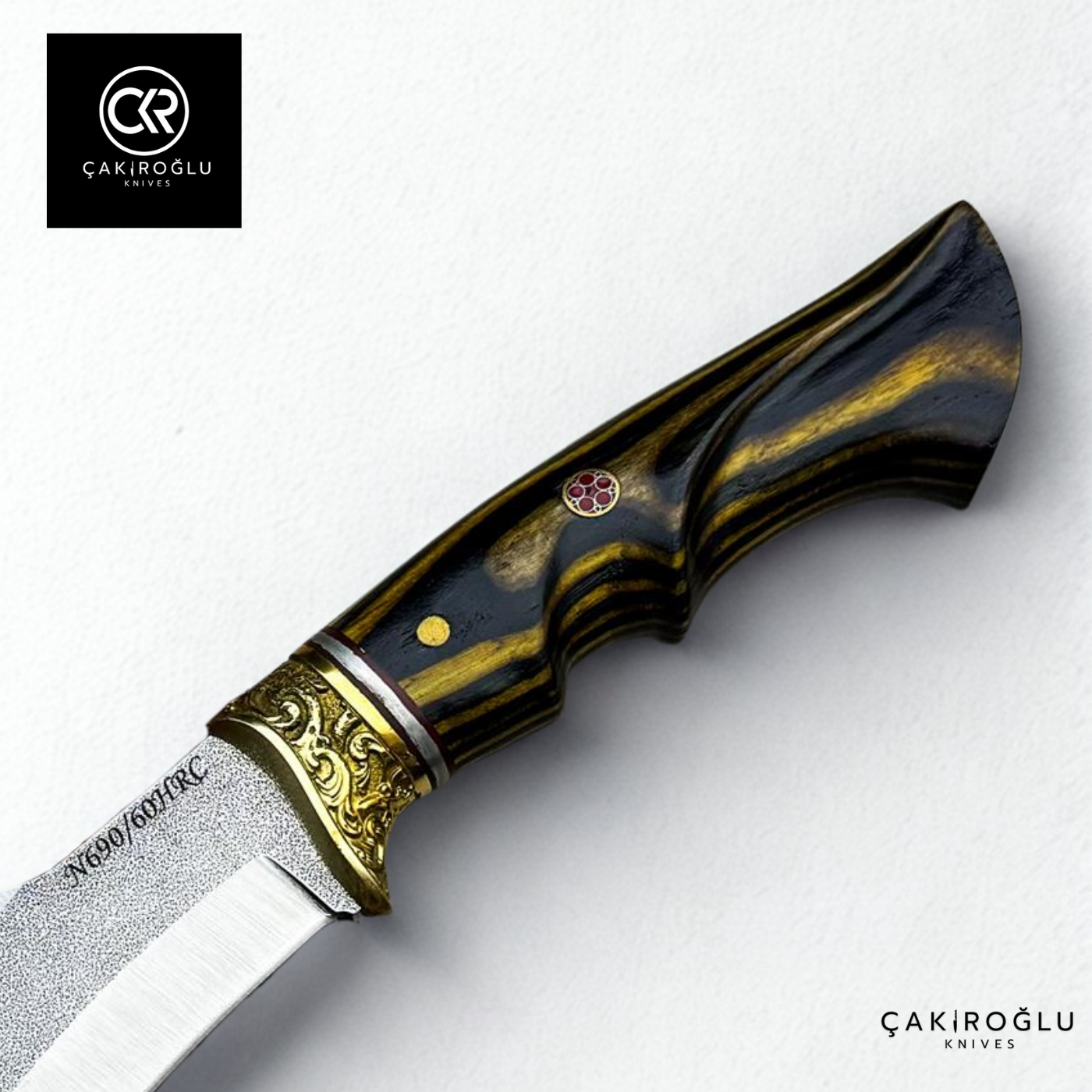 Heritage 296 Golden Viper - Handcrafted Custom N690 Steel Hunting Knife