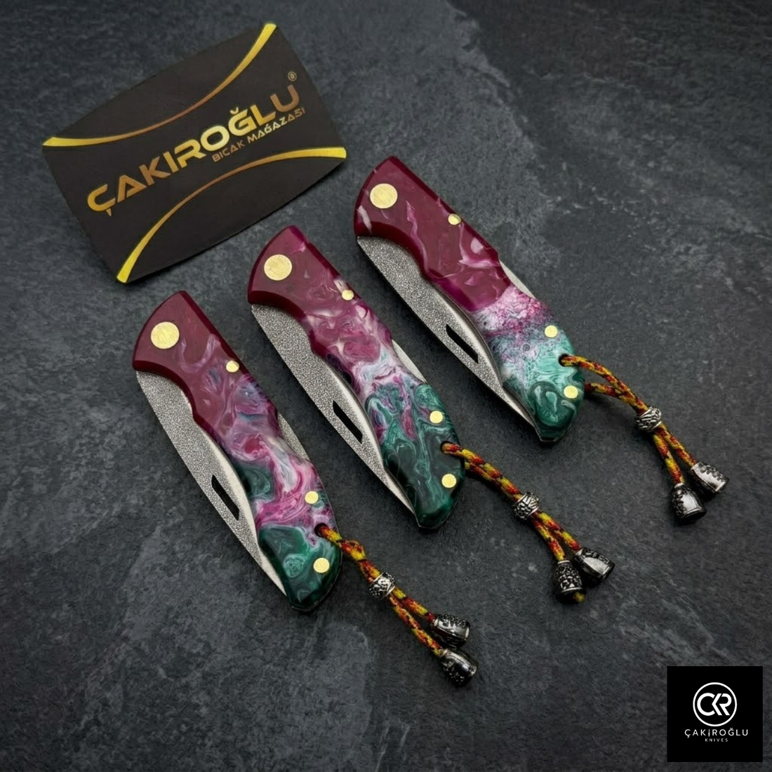 Showy Series Epoxy Version Handcrafted Custom Folding Knife - N690 Böhler Steel